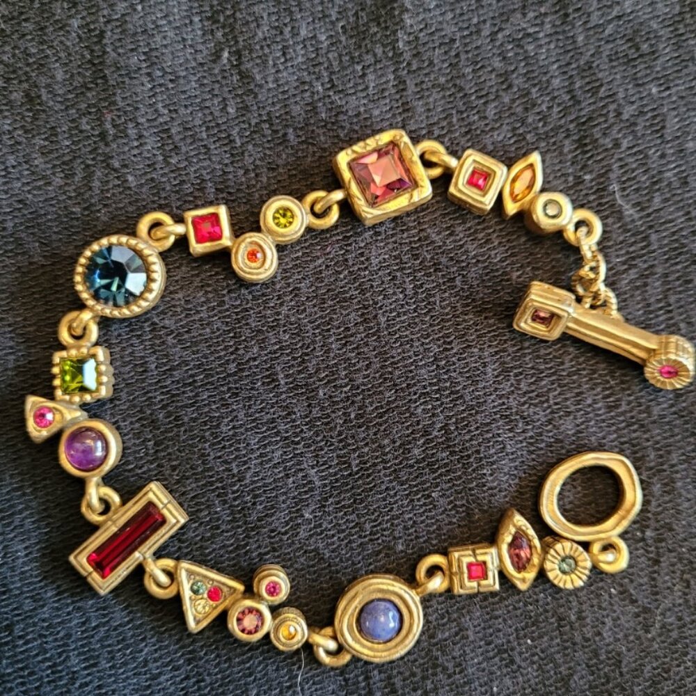 Patricia Locke BRACELET Gold Plte Swarovski Signed